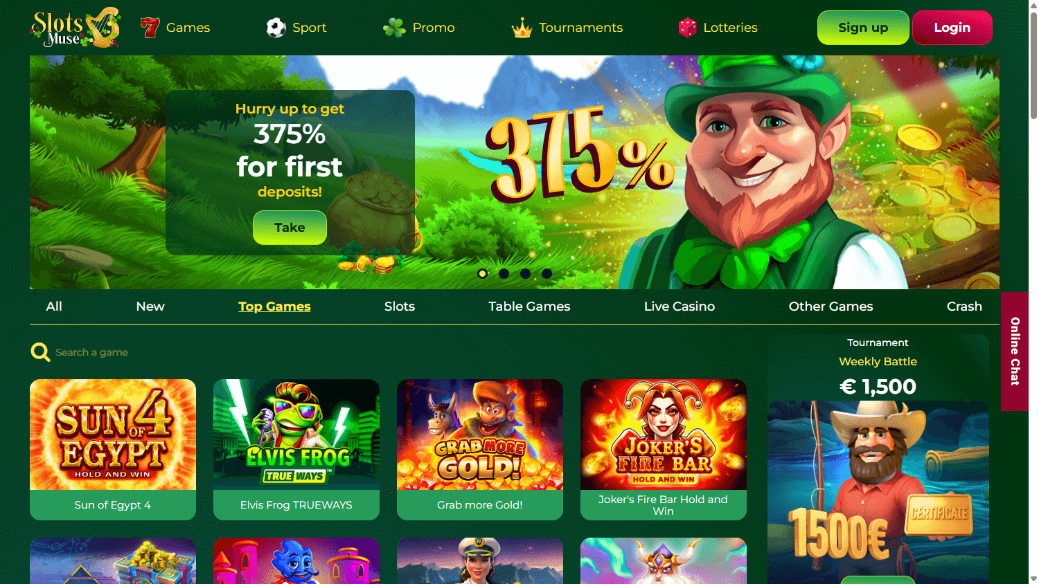 SlotsMuse Casino Desktop screenshot